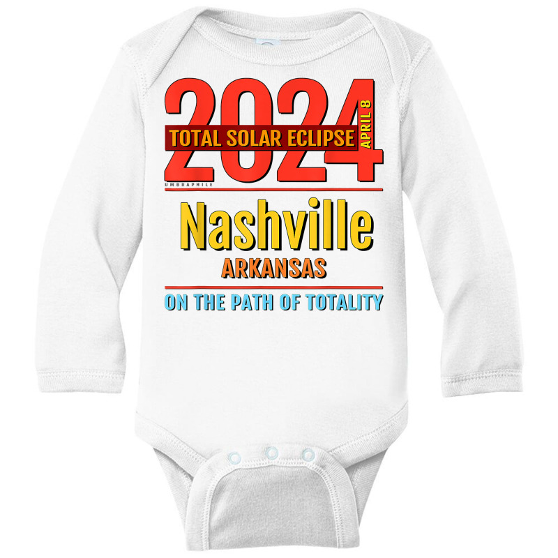 Nashville Arkansas Ar Total Solar Eclipse 2024  4  T Shirt Long Sleeve Baby Bodysuit by sheritl9tl | Artistshot