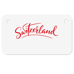 switzerland script Motorcycle License Plate | Artistshot