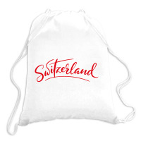 Switzerland Script Drawstring Bags | Artistshot