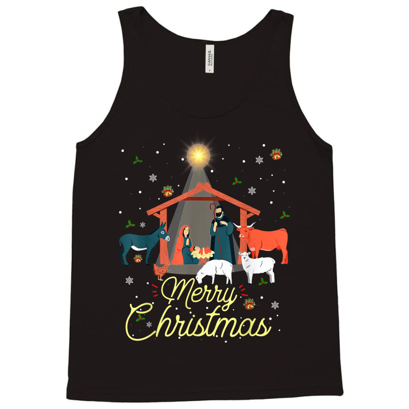 Merry Christmas Baby Christ Jesus Nativity Scene Matching T Shirt Tank Top by cordellwerw56r | Artistshot