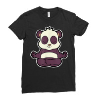 Panda Pandasana Yoga Animal Position Vintage Frequency Ecg T Shirt Ladies Fitted T-shirt | Artistshot