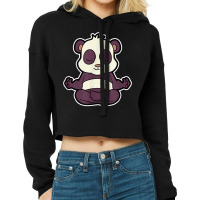 Panda Pandasana Yoga Animal Position Vintage Frequency Ecg T Shirt Cropped Hoodie | Artistshot