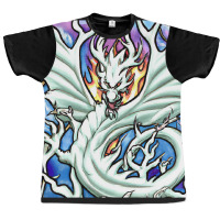 Limited Edition White Dragon Breathing Fire Stained Glass Graphic T-shirt | Artistshot