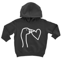 Trending White Line Minimal Goose Stealing A Heart Portrait Toddler Hoodie | Artistshot