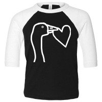 Trending White Line Minimal Goose Stealing A Heart Portrait Toddler 3/4 Sleeve Tee | Artistshot