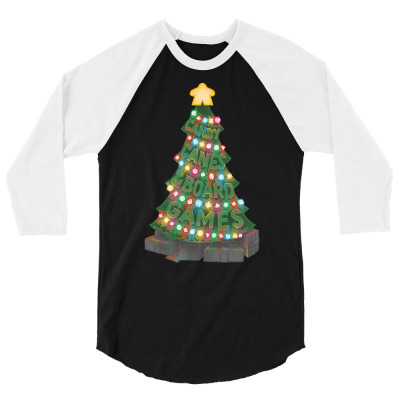 Board Games T  Shirt Board Gamer Christmas Tree T  Shirt 3/4 Sleeve Shirt Designed By Vaughnkulas360