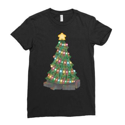 Board Games T  Shirt Board Gamer Christmas Tree T  Shirt Ladies Fitted T-shirt Designed By Vaughnkulas360