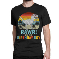 Trending Kids Birthday Boy Dino T Rex Dinosaur Boys Matching Family Classic T-shirt | Artistshot