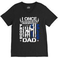 Proud Police Dad Shirt Support Police Daughter Sweatshirt V-neck Tee | Artistshot