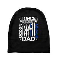 Proud Police Dad Shirt Support Police Daughter Sweatshirt Baby Beanies | Artistshot