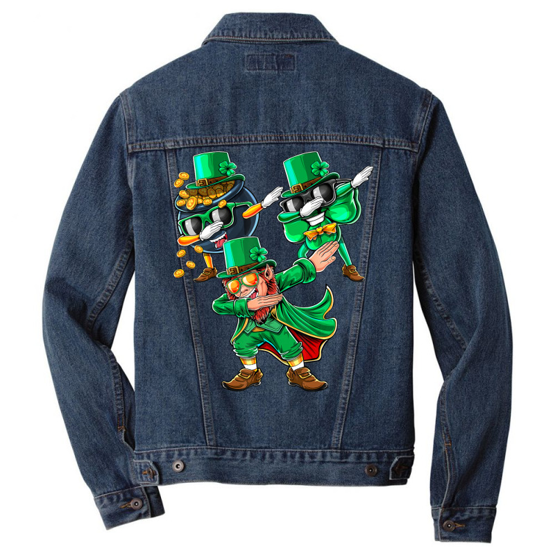 Dabbing Leprechaun Shamrock Clover St. Patrick's Day Kids  T Shir Men Denim Jacket | Artistshot