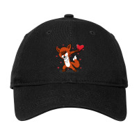 Funny Dabbing Fox Heart Valentine S Day Gift Boys Girls Kids Adjustable Cap | Artistshot