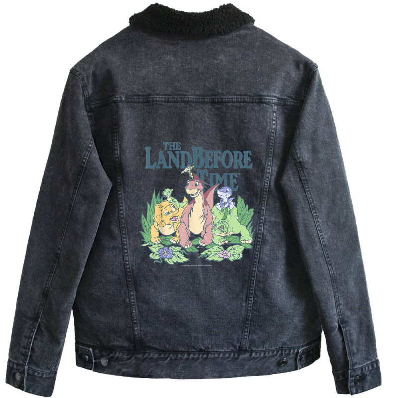 Land Before Time Pastel Dinosaur Friends T-shirt Unisex Sherpa-lined Denim Jacket | Artistshot