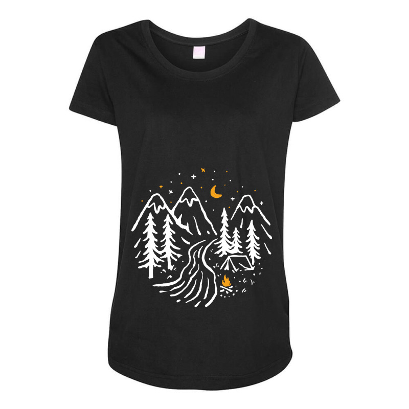 Night Camping Maternity Scoop Neck T-shirt by Quilimo | Artistshot