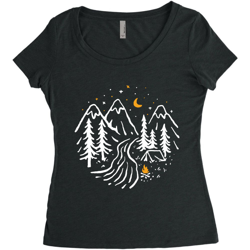 Night Camping Women's Triblend Scoop T-shirt by Quilimo | Artistshot