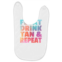 Float Drink Tan   Repeat Summer Beach Swimming Pool Vacation Baby Bibs | Artistshot