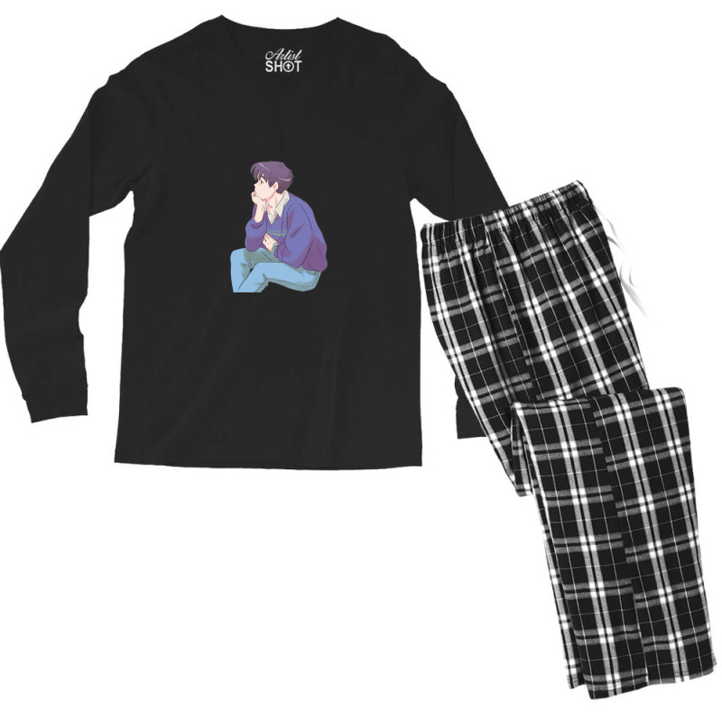 Sad Anime Boy 1 Men's Long Sleeve Pajama Set | Artistshot