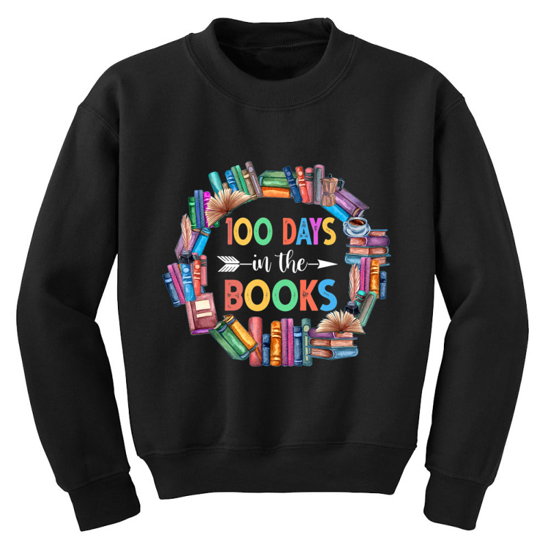 Limited Edition 100 Days In The Books Reading Lover Student Teacher Youth Sweatshirt by Ricarda Petrie | Artistshot