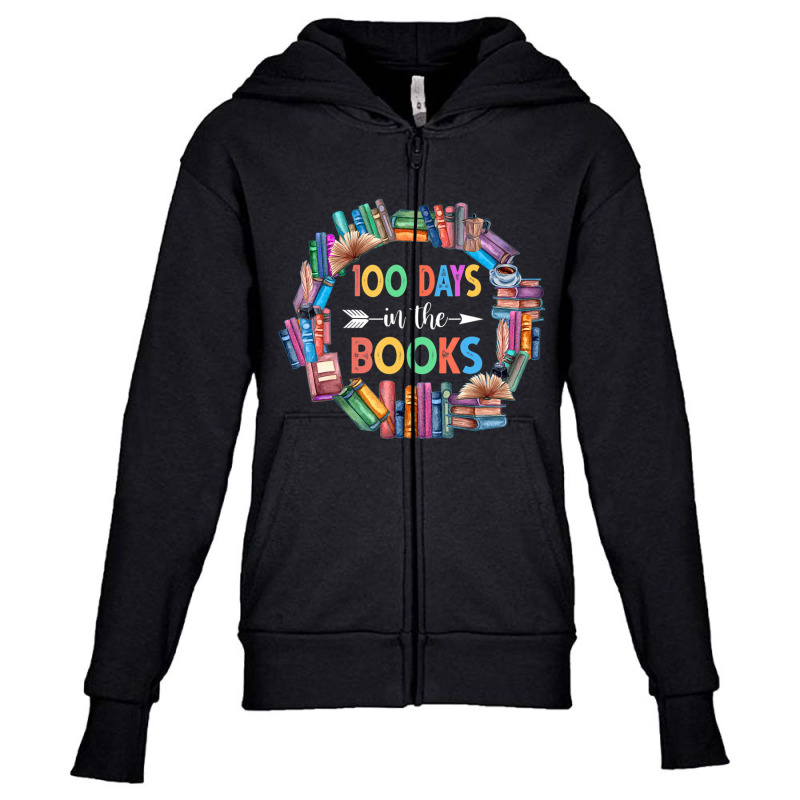 Limited Edition 100 Days In The Books Reading Lover Student Teacher Youth Zipper Hoodie by Ricarda Petrie | Artistshot