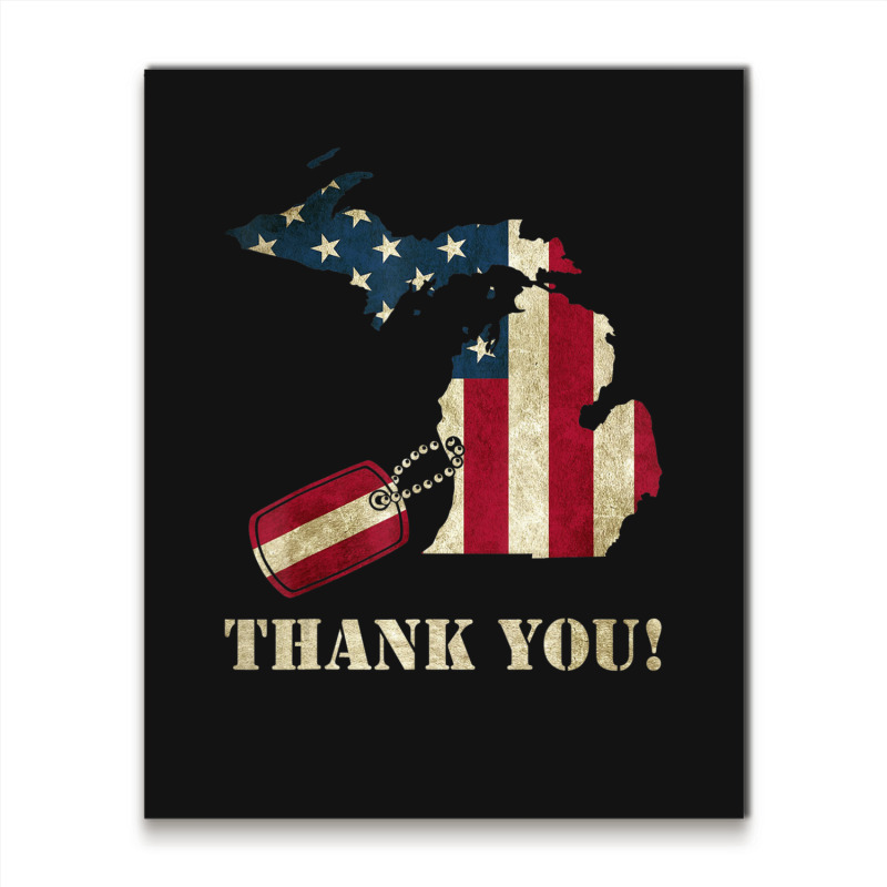 Limited Edition Michigan Veteran Thank You Memorial Day Metal Print Vertical | Artistshot