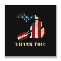 Limited Edition Michigan Veteran Thank You Memorial Day Metal Print Square | Artistshot