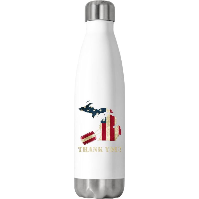 Limited Edition Michigan Veteran Thank You Memorial Day Stainless Steel Water Bottle | Artistshot