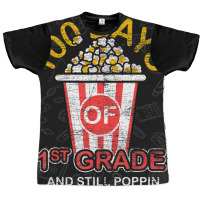 Trending 100 Days Of 1st Grade And Still Poppin 100 Days Of School Graphic T-shirt | Artistshot