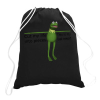 Kermit Cut My Life Into Pieces Drawstring Bags | Artistshot