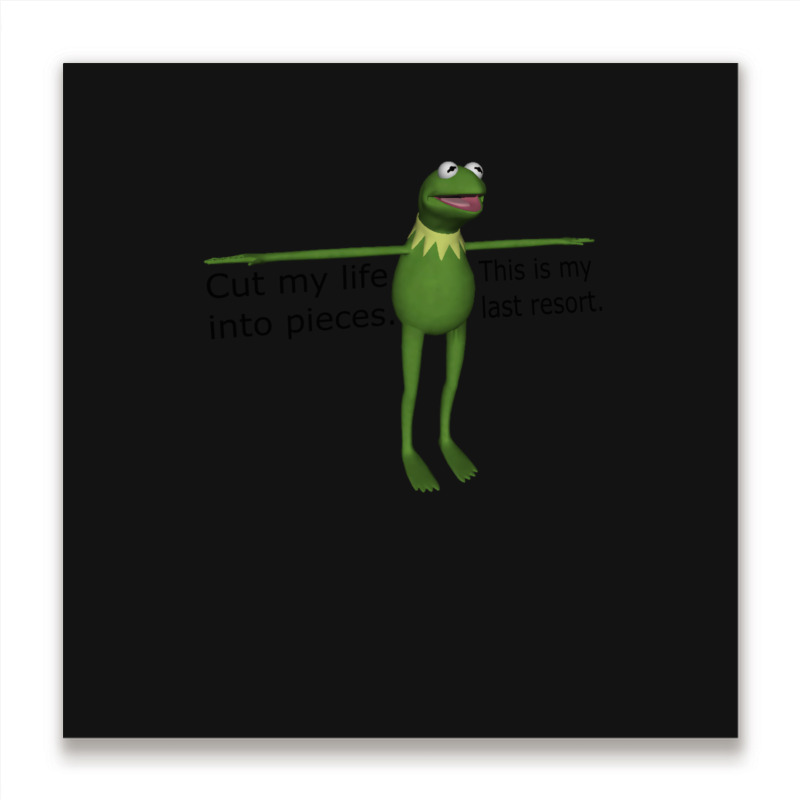 Kermit Cut My Life Into Pieces Metal Print Square | Artistshot