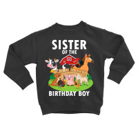 Sister Of The Birthday Boy Farm Animals Matching Farm Theme Toddler Sweatshirt | Artistshot