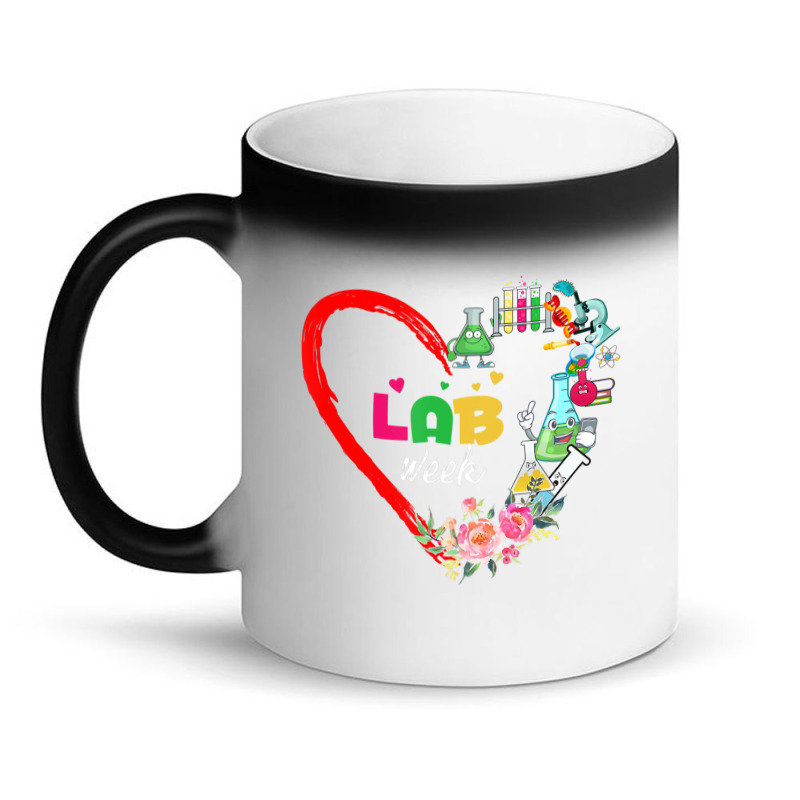 Hot Trend Lab Week 2022 Laboratory Tech Heart Funny Technologist Magic Mug | Artistshot