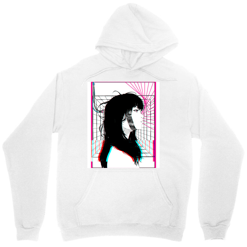 Cyberpunk Cyborg Girl Color Glitch Futuristic Style Unisex Hoodie by livinostuffs6 | Artistshot