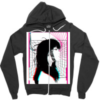 Cyberpunk Cyborg Girl Color Glitch Futuristic Style Zipper Hoodie | Artistshot