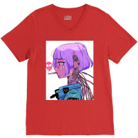 Cyberpunk Girl V-neck Tee | Artistshot