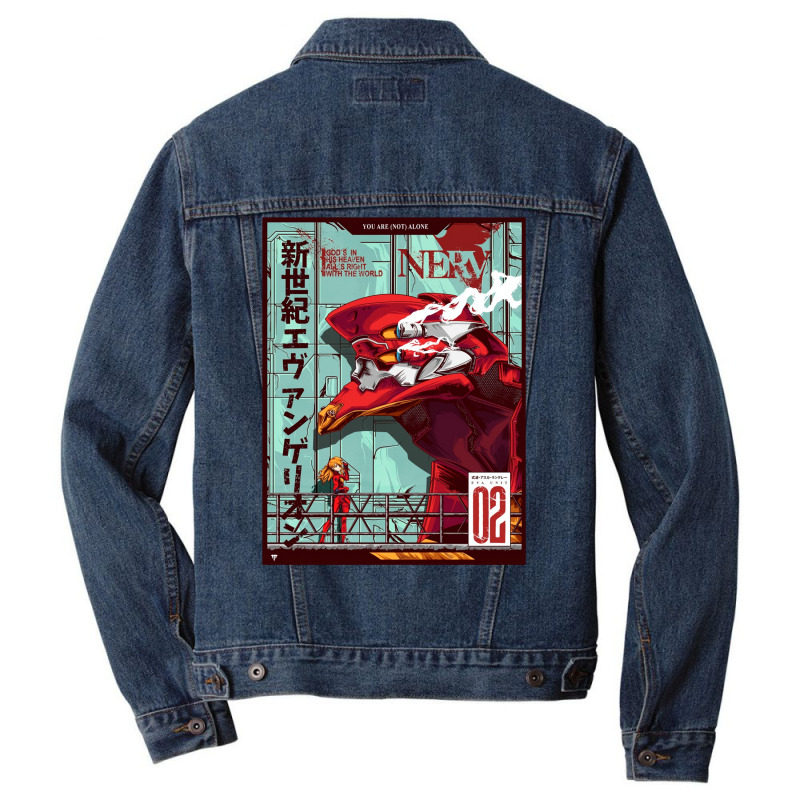 Neon Genesis Evangelion   Unit 02 (remastered) Men Denim Jacket | Artistshot