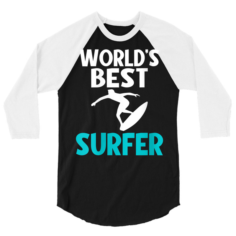 Womens Worlds Best Surfer Wake Surfer V Neck T Shirt 3/4 Sleeve Shirt | Artistshot