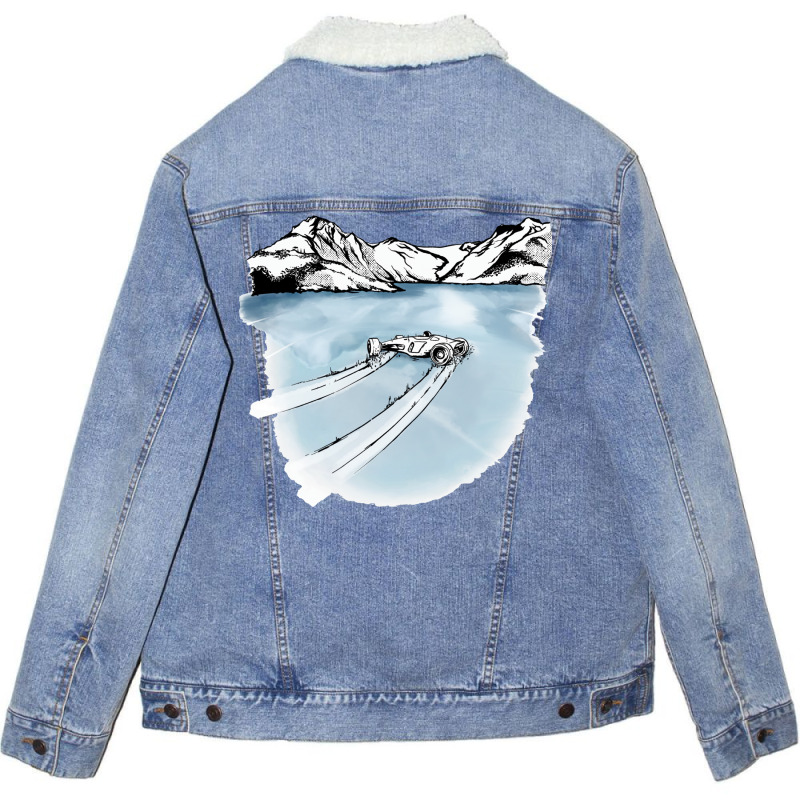 Trackmania   Arctic Lake Slide Unisex Sherpa-Lined Denim Jacket by issacmaskitx | Artistshot