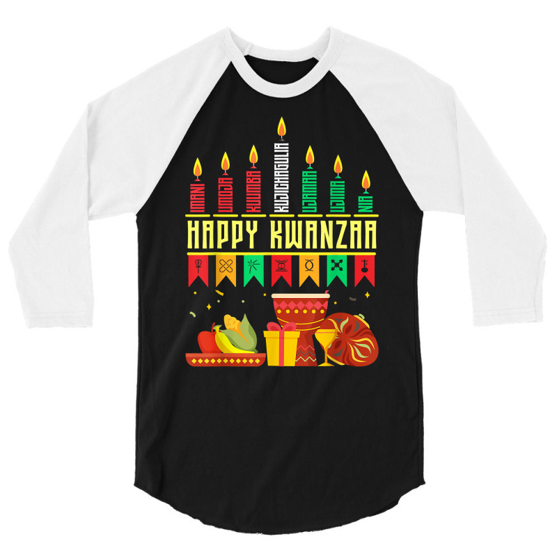 Seven Principles Of Kwanzaa Celebration   Happy Kwanzaa T Shirt 3/4 Sleeve Shirt by alysestick8m7 | Artistshot