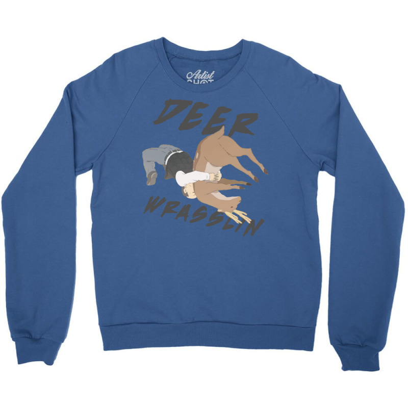 Deer Wrasslin' Crewneck Sweatshirt by livinostuffs6 | Artistshot