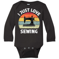 Sewing Machine Quilting Dressmaking Funny Seamstress Retro T Shirt Long Sleeve Baby Bodysuit | Artistshot