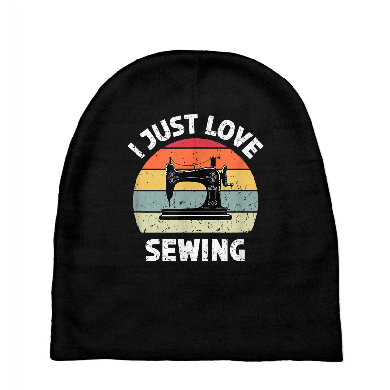 Sewing Machine Quilting Dressmaking Funny Seamstress Retro T Shirt Baby Beanies | Artistshot