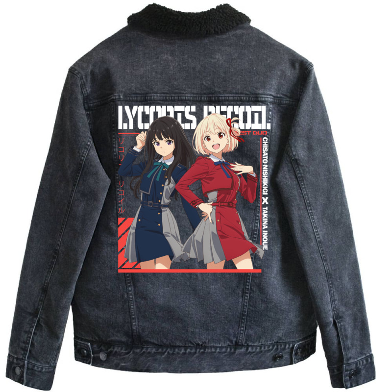 Lycoris Recoil Unisex Sherpa-Lined Denim Jacket by fufolyhtyl | Artistshot