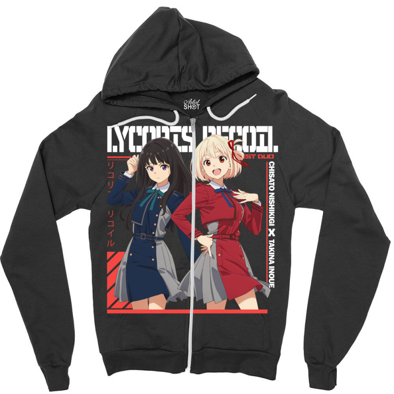 Lycoris Recoil Zipper Hoodie by fufolyhtyl | Artistshot