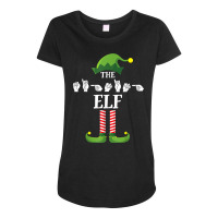 Signing Elf Matching Family Sign Language Deaf Christmas Asl T Shirt Maternity Scoop Neck T-shirt | Artistshot