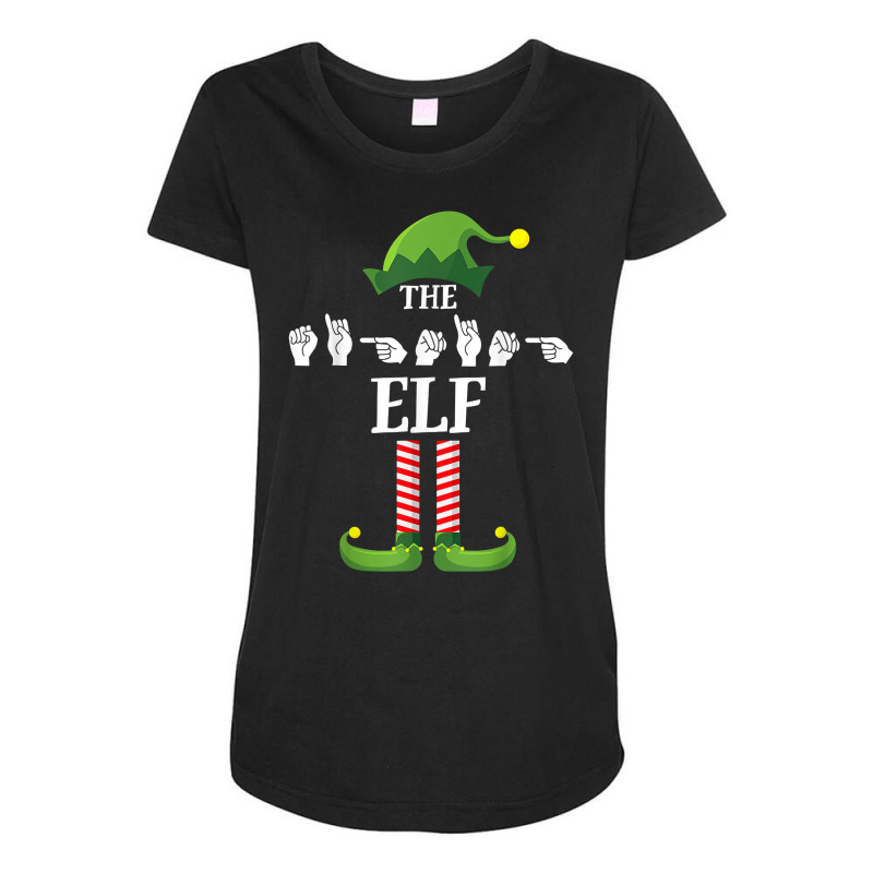 Signing Elf Matching Family Sign Language Deaf Christmas Asl T Shirt Maternity Scoop Neck T-shirt by l71e1leis | Artistshot