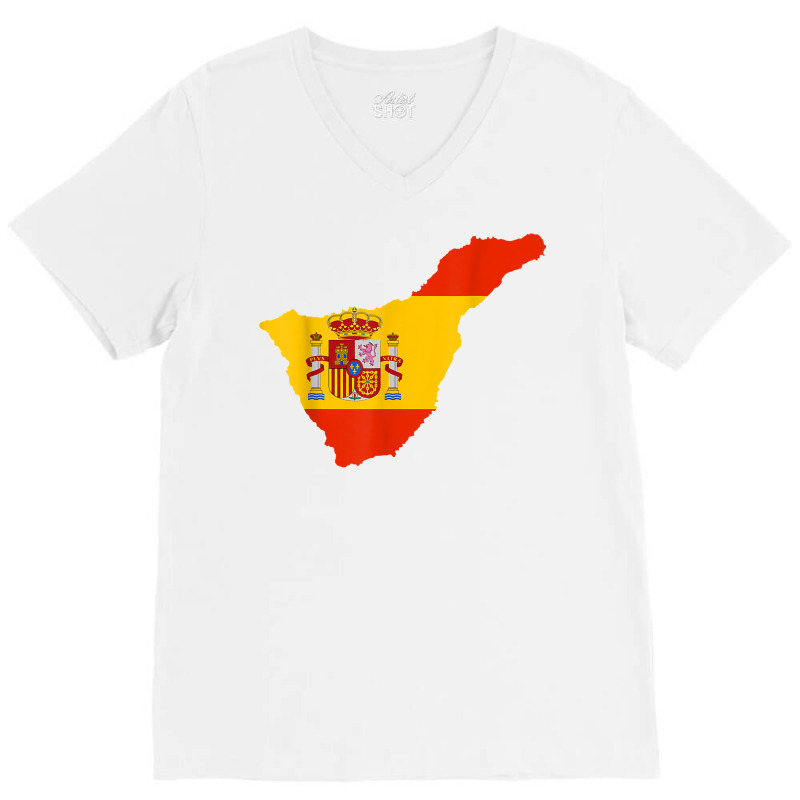 Spain Flag In Tenerife Outline   Tenerife T Shirt V-Neck Tee by veroniquetour3tz | Artistshot