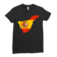 Spain Flag In Tenerife Outline   Tenerife T Shirt Ladies Fitted T-shirt | Artistshot