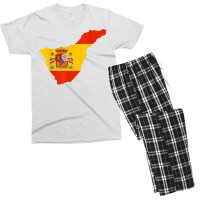 Spain Flag In Tenerife Outline   Tenerife T Shirt Men's T-shirt Pajama Set | Artistshot