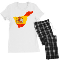 Spain Flag In Tenerife Outline   Tenerife T Shirt Women's Pajamas Set | Artistshot