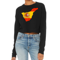 Spain Flag In Tenerife Outline   Tenerife T Shirt Cropped Sweater | Artistshot